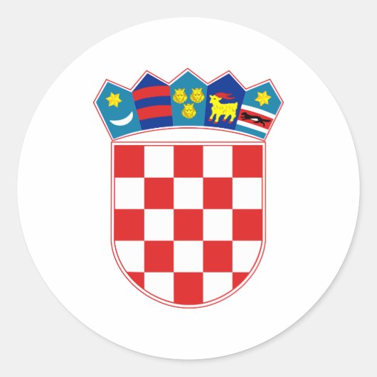 Sticker Rond Symbole d'Heraldry de Croatie (Devant)