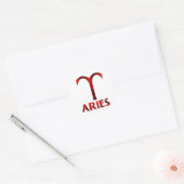 Sticker Rond Symbole d'horoscope de Red Aries (Enveloppe)