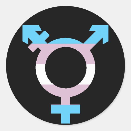 Sticker Rond Symbole d'indicateur de trans (Devant)