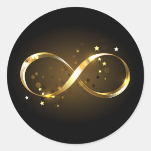 Sticker Rond Symbole d'infini doré