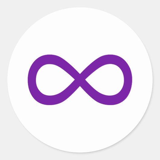 Sticker Rond Symbole d'infini violet (Devant)