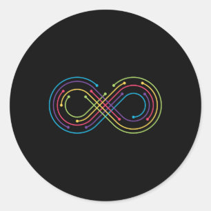 Sticker Rond Symbole d'infinité arc-en-ciel Neu Sensibilisation