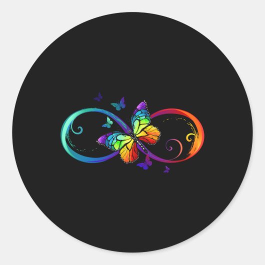 Sticker Rond Symbole d'infinité papillon Sensibilisation sur l' (Devant)