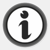 Sticker Rond Symbole d'information (Devant)
