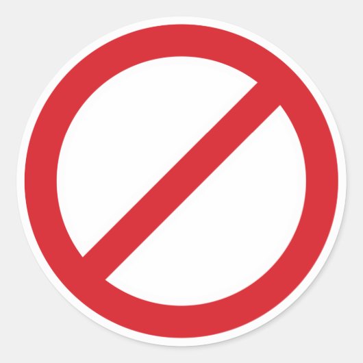 Sticker Rond Symbole d'interdiction/aucun symbole (Devant)