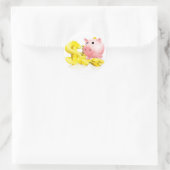 Sticker Rond Symbole Dollar piggy bank (Sac)