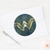 Sticker Rond Symbole d'or brossé Wonder Woman (Enveloppe)