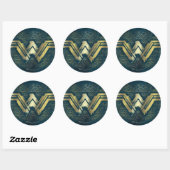 Sticker Rond Symbole d'or brossé Wonder Woman (Feuille)