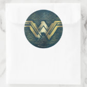 Sticker Rond Symbole d'or brossé Wonder Woman (Sac)