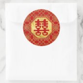 Sticker Rond Symbole Double Bonheur Feng Shui (Sac)