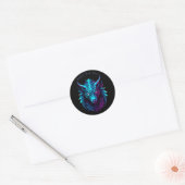 Sticker Rond Symbole dragon, personnalisation (Enveloppe)