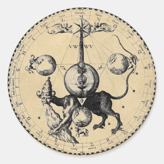 Sticker Rond SYMBOLE DRAWON DE Kabbalah (Devant)