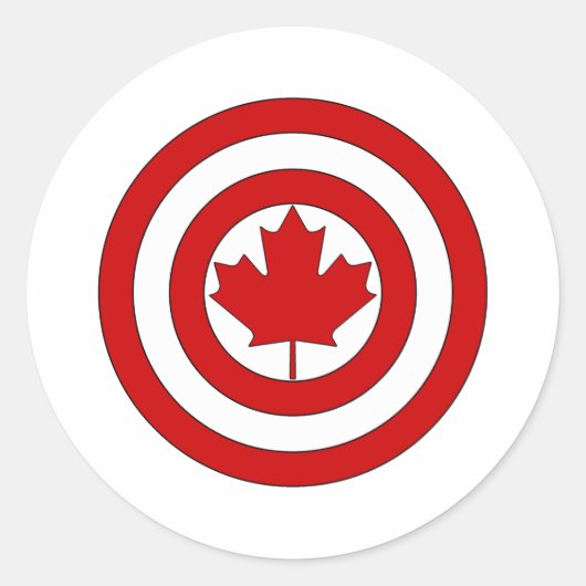 Sticker Rond Symbole du Bouclier du capitaine Canada (Devant)
