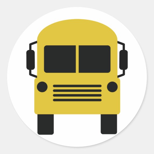 Sticker Rond symbole du bus scolaire jaune (Devant)