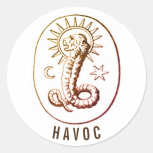 Sticker Rond Symbole du Démiurge Havoc - Gnostique Ésotérique