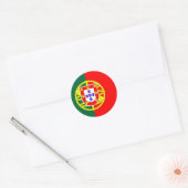 Sticker Rond symbole du drapeau du pays portugais (Enveloppe)