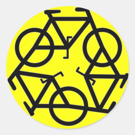 Sticker Rond Symbole du logo du vélo (Devant)
