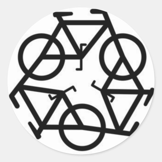 Sticker Rond Symbole du logo du vélo (Devant)