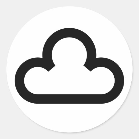 Sticker Rond Symbole du nuage météorologique (Devant)