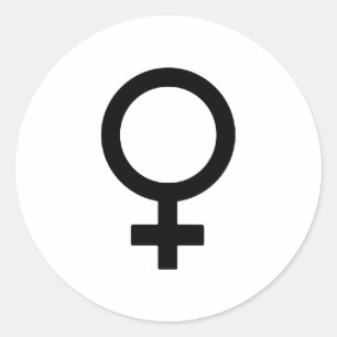 Sticker Rond Symbole du sexe féminin