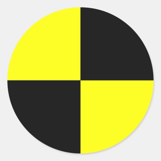 Sticker Rond symbole du symbole de l'essai de collision acciden (Devant)