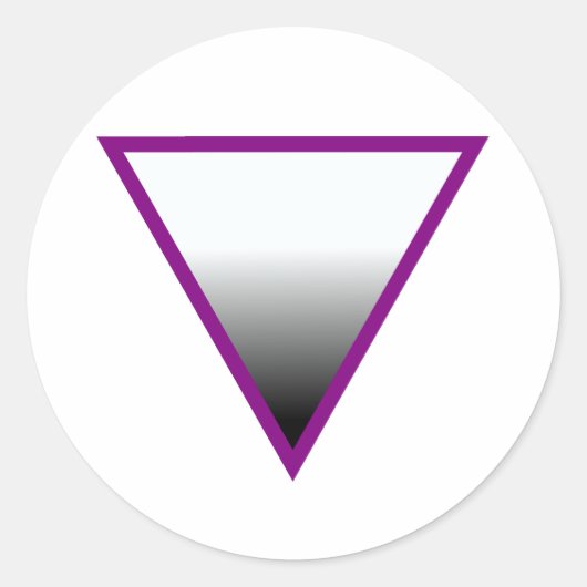 STICKER ROND SYMBOLE DU TRIANGLE ASEXUÉ (Devant)