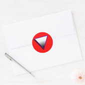 STICKER ROND SYMBOLE DU TRIANGLE ASEXUÉ 3D (Enveloppe)
