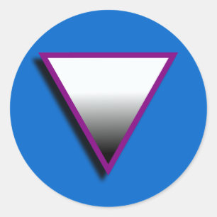 STICKER ROND SYMBOLE DU TRIANGLE ASEXUÉ 3D