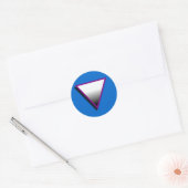 STICKER ROND SYMBOLE DU TRIANGLE ASEXUÉ 3D (Enveloppe)