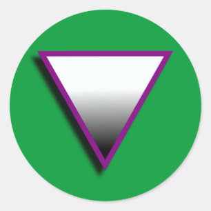STICKER ROND SYMBOLE DU TRIANGLE ASEXUÉ 3D