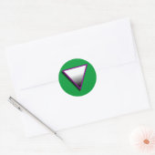 STICKER ROND SYMBOLE DU TRIANGLE ASEXUÉ 3D (Enveloppe)