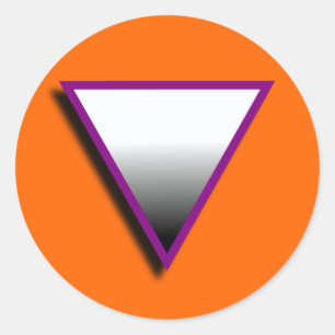 STICKER ROND SYMBOLE DU TRIANGLE ASEXUÉ 3D