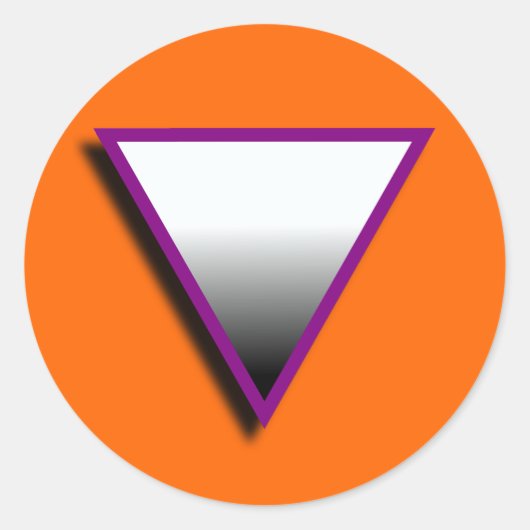 STICKER ROND SYMBOLE DU TRIANGLE ASEXUÉ 3D (Devant)