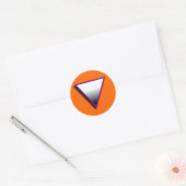 STICKER ROND SYMBOLE DU TRIANGLE ASEXUÉ 3D (Enveloppe)