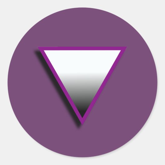 STICKER ROND SYMBOLE DU TRIANGLE ASEXUÉ 3D (Devant)