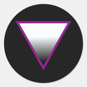 STICKER ROND SYMBOLE DU TRIANGLE ASEXUÉ 3D