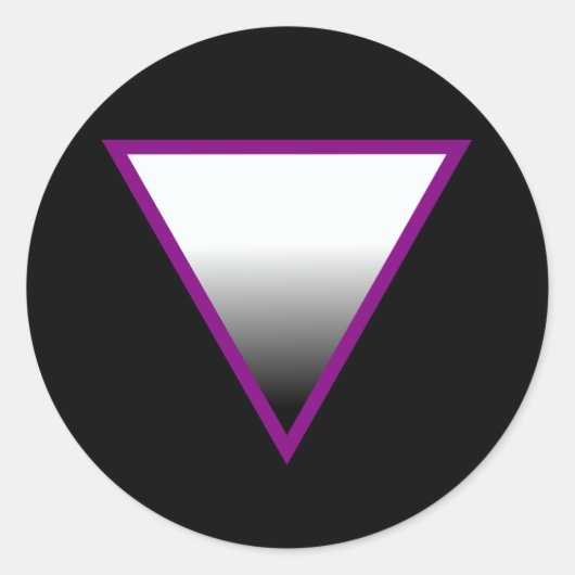 STICKER ROND SYMBOLE DU TRIANGLE ASEXUÉ 3D (Devant)