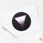 STICKER ROND SYMBOLE DU TRIANGLE ASEXUÉ 3D (Enveloppe)