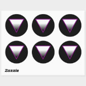 STICKER ROND SYMBOLE DU TRIANGLE ASEXUÉ 3D (Feuille)