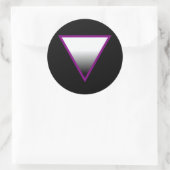STICKER ROND SYMBOLE DU TRIANGLE ASEXUÉ 3D (Sac)