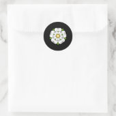 Sticker Rond Symbole du Yorkshire britannique - Rose blanche O (Sac)