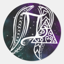 Symbole du zodiaque de Gemini avec l'art tribal