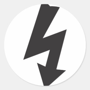 Sticker Rond Symbole électrique tonnerre Électricité