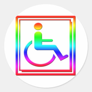 Sticker Rond Symbole élégant à main multicolore