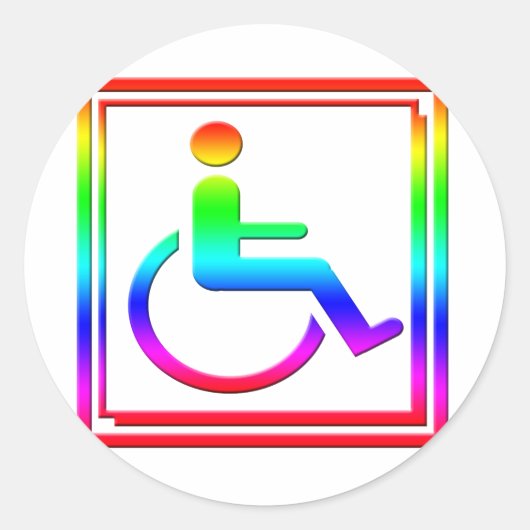 Sticker Rond Symbole élégant à main multicolore (Devant)