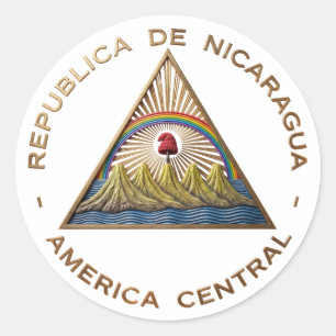 Sticker Rond symbole emblème Nicaragua drapeau national armoiri