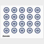 Sticker Rond Symbole EMT personnalisé Technicien Médicale d'urg (Feuille)