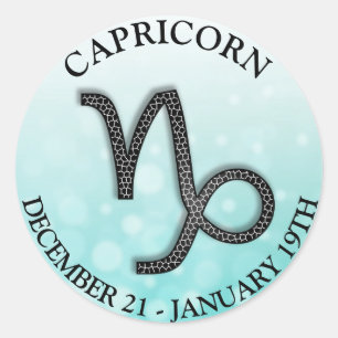 Sticker Rond Symbole et horoscope de Capricorne de signe de