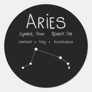 Sticker Rond SYMBOLE ÉTOILE D'Aries Horoscope Astrologie Cadea