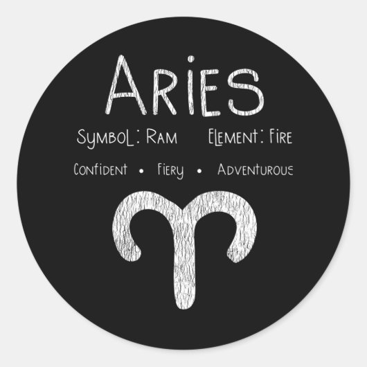 Sticker Rond SYMBOLE ÉTOILE D'Aries Horoscope Astrologie Cadeau (Devant)